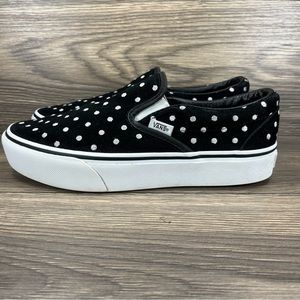 Vans Platform Polka Dot Suede Slips-ons Women’s Size 8